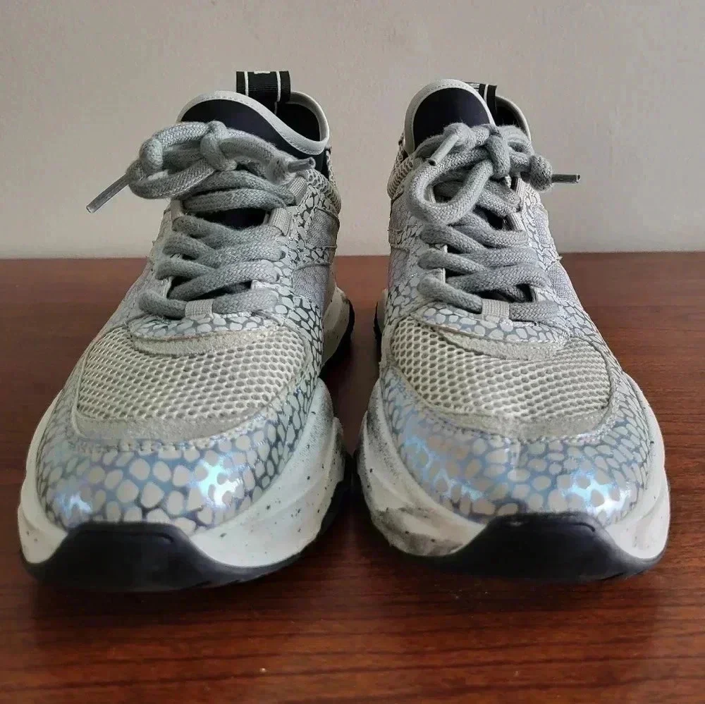 P448 Glitter Metallic Casual Weekend Leather Alex Sneakers(38)7.5/8